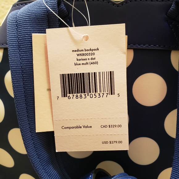 NWT Kate Spade Medium Backpack, Vintage, polka Dots - Picture 4 of 11